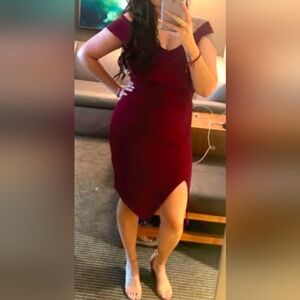 Elegant Burgundy Dress